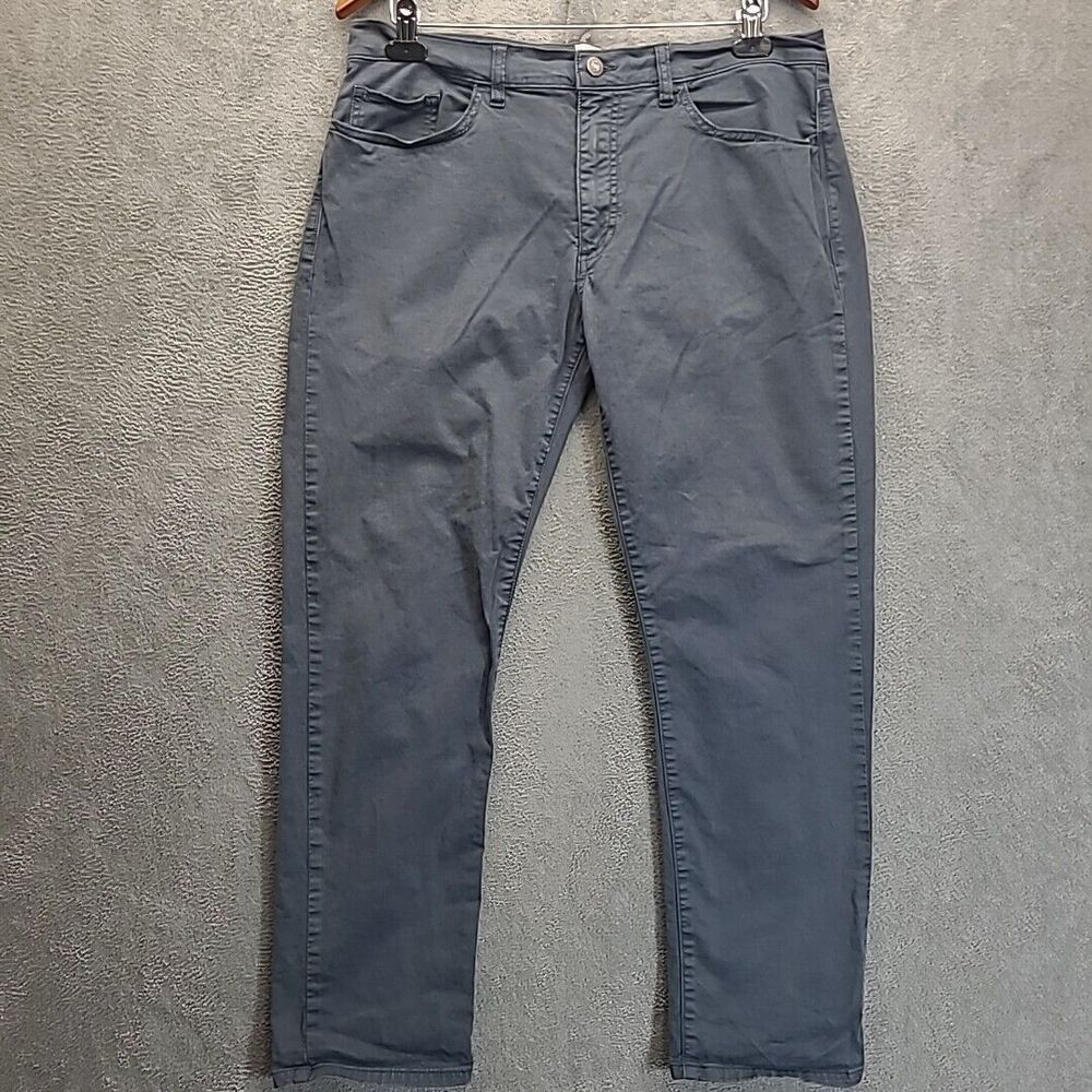 Flint‎ Tinder Pants Mens 34x30(27") Blue/ Gray Chino Straight Fit  Casual Preppy